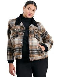 Avenue - Plus Size Joss Plaid Cropped Jacket - Lyst