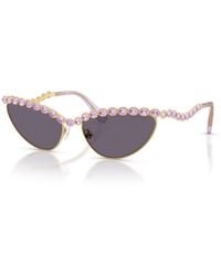 Swarovski - Embellished Cat Eye Sunglasses - Lyst