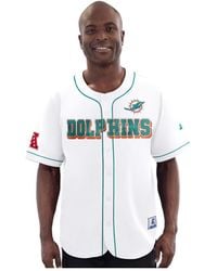Starter - Miami Dolphins Relay Full-button Baseball Jersey - Lyst