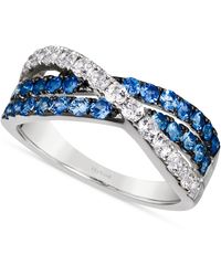 Le Vian - ® Denim Ombré (3/4 Ct. T.w.) & White Sapphire (5/8 Ct. T.w.) Crossover Ring In 14k White Gold - Lyst