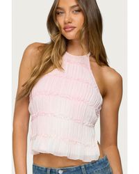 Edikted - Amit Tiered Chiffon Halter Top - Lyst