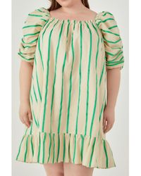 English Factory - Plus Size Stripe Babydoll Dress - Lyst