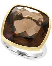 Effy - Smoky Quartz Ring (20-1/5 Ct. T.w.) Ring In Sterling Silver & 18k Gold - Lyst
