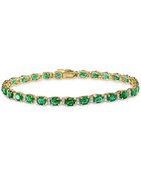 Effy - Emerald (9-1/3 Ct. T.w.) And Diamond (1/4 Ct. T.w.) Tennis Bracelet In 14k Gold - Lyst