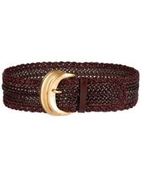 Sam Edelman - Wide Width Leather And Raffia Braided Waist Belt - Lyst