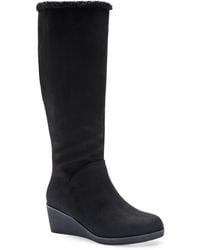 Aerosoles - Binocular Shearling Tall Wedge Boots - Lyst