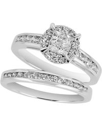 Macy's - Diamond Halo 2-pc. Bridal Set 1 Ct. T.w. - Lyst