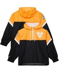 Mitchell & Ness - Tennessee Orange/black Tennessee Volunteers Tie Breaker Logo Vintage Lightweight Anorak Half-zip Windbreaker - Lyst