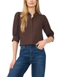 Cece - 3/4-sleeve Collared Button Down Top - Lyst