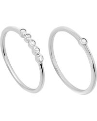 Macy's - 2-piece Cubic Zirconia Stackable Ring Set (0.17 Ct. T.w. - Lyst