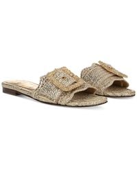Sam Edelman - Bambi Raffia Buckle Slide Sandals - Lyst