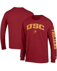 Champion - Usc Trojans Arch Over Logo 2-hit Long Sleeve T-shirt - Lyst