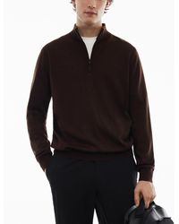 Mango - 100% Merino Wool Zipper Collar Sweater - Lyst