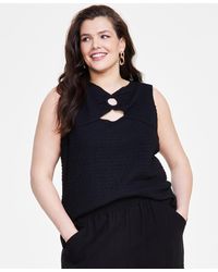 INC International Concepts - Plus Size Textured O-ring Top - Lyst