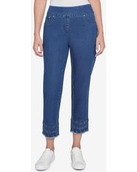 Ruby Rd. - Petite Embroidered Extra Stretch Dark Denim Jeans - Lyst