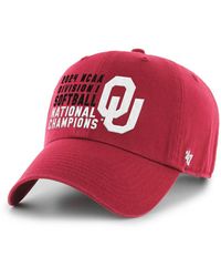 '47 - And Oklahoma Sooners 2024 Ncaa Softball College World Series Champions Clean Up Adjustable Hat - Lyst