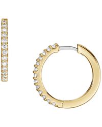 Fossil - All Stacked Up -tone Brass Glitz Hoop Earrings - Lyst