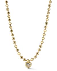 Rachel Zoe - Rhodium Plated Heart Necklace - Lyst