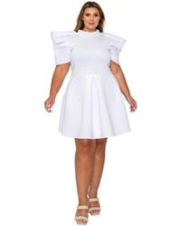 L I V D - Plus Size Karina Neoprene Flare Dress - Lyst