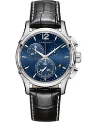 Hamilton - Swiss Chronograph Jazzmaster Leather Strap Watch 42mm - Lyst