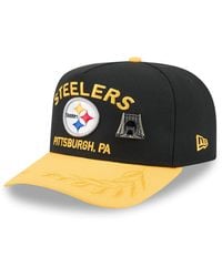 KTZ - Black/yellow Pittsburgh Steelers 2025 Nfl Draft On Stage A-frame 59fifty Fitted Hat - Lyst