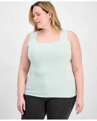 Style & Co. - Plus Size Cotton Square-neck Tank Top - Lyst