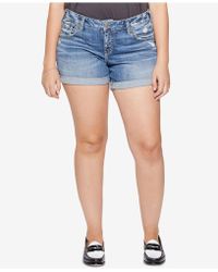 womens silver jean shorts