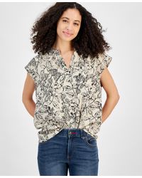 Tommy Hilfiger - Butterfly Band-collar Blouse - Lyst