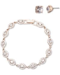 Givenchy - Silver-tone 2-pc. Set Stone & Crystal Link Bracelet & Crystal Stud Earrings - Lyst