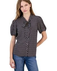 Nautica - Printed Puff-sleeve Button-front Shirt - Lyst