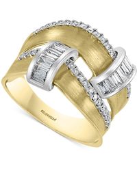 Effy - Effy® Diamond Two-row Satin Finish Statement Ring (3/4 Ct. T.w.) In 14k Gold & White Gold - Lyst