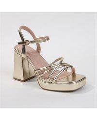 BERNESS - Cinthia Tubular Strap Platform Block Heel Sandals - Lyst