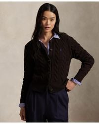 Polo Ralph Lauren - Cable-knit Wool-cashmere Cardigan - Lyst
