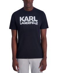 Karl Lagerfeld - Slim Fit Short-sleeve Monogram Logo Graphic T-shirt - Lyst