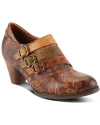 L'ARTISTE - L Artiste S Graphic Handpainted Floral Leather Shooties - Lyst