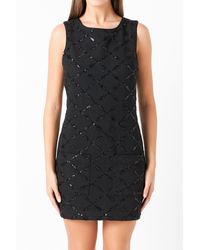 Endless Rose - Tweed Sleeveless Mini Dress - Lyst