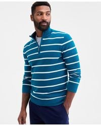 Club Room - Striped Cotton Pique Half-zip Sweater - Lyst