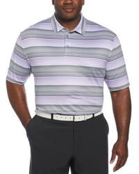 PGA TOUR - Big & Tall Linear Energy Stretch Moisture-wicking Textured Stripe Golf Polo Shirt - Lyst
