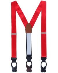 Trafalgar - Dutton Solid Color Silk Button End Suspenders - Lyst