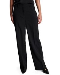 Kenneth Cole - Luxe Stretch Twill High Rise Wide-leg Pants - Lyst