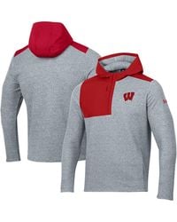 Under Armour - Wisconsin Badgers Survivor Fleece Hoodie Quarter-zip Jacket - Lyst