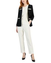 Anne Klein - Open Front Tweed Cardigan Jacket The Grace Straight Leg Ankle Pants - Lyst