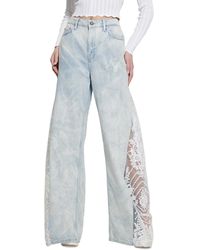 Guess - Bellflower Split Wide-leg Jeans - Lyst