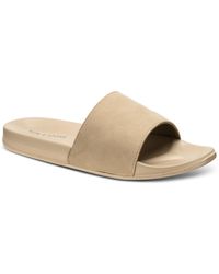 Sun & Stone Faux-suede Pool Slide Sandals, Created For Macy's - White