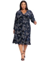 London Times - Plus Size Print Scoop-neck Sleeveless Dress - Lyst