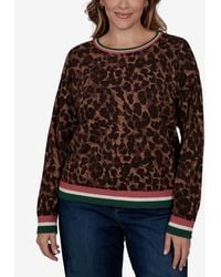 Ruby Rd. - Plus Size Cheetah Print Knit Sweater - Lyst