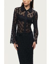 Nocturne - Lace Sheer Jacket - Lyst