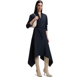 BOSS - Boss By Cotton Poplin Belted Shirt Dress - Lyst