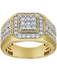 LuvMyJewelry - Hexonic Deluxe Natural Certified Diamond 1.74 Cttw Round Cut 14k Gold Statement Ring - Lyst