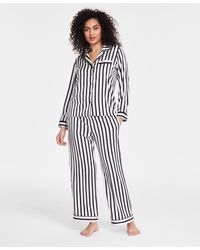 INC International Concepts - Striped Satin Pajama Set - Lyst